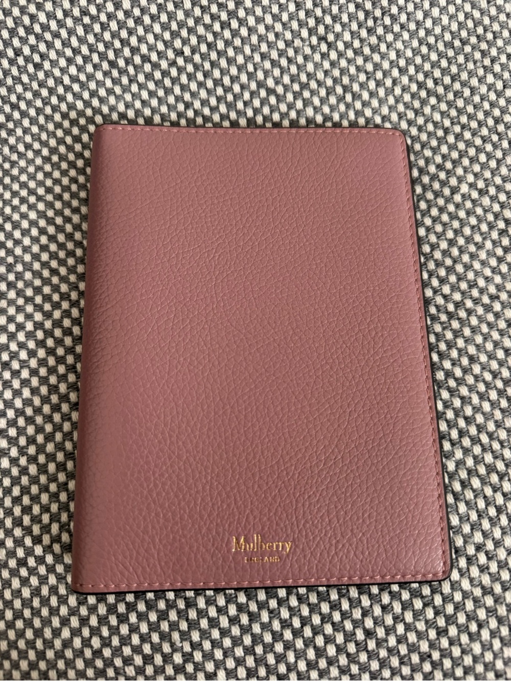 Mulberry Leather Passport Holder in mocha rose